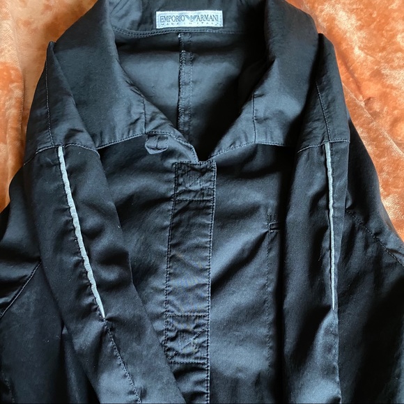 Women’s Emporio Armani black snap closure shirt 44 - Picture 7 of 14